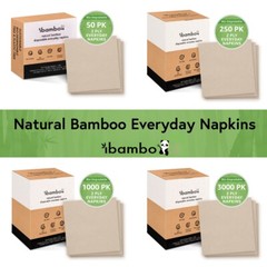 Ibambo Bamboo Everyday Napkins – 2-Ply, Compostable Dinner Napkins