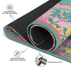 Blue Mahjong Mat for Table, 31.5 * 31.5in Anti Slip Lemon American Mahjong Ta…