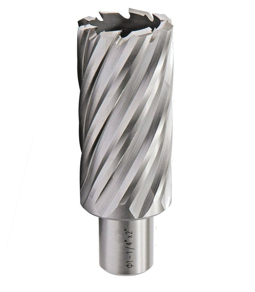 HSS Annular Cutter 1-1/4 In.x 2 In. with 3/4 In.Weldon Shank Metal Hole Cutter