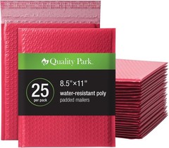 Effortless Shipping With 25 Red Poly Bubble Mailers 8.25 x 11 – Self-Seal Design