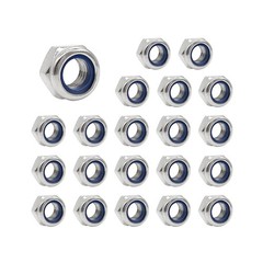 Quacc 20pcs M6 Nyloc Steel Nuts, Nylon Locknuts for Fastener, Nylon Inserted …