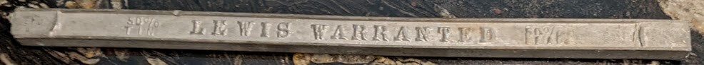 LEWIS WARRANTED 50% TIN 50% LEAD SOLDER BARS TOTAL OF 4