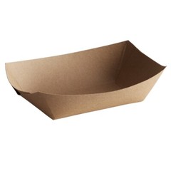 Kraft Paper Food Tray Boat Brown Disposable Serving Trays 2 Lbs, 3 Lbs, 5 Lbs