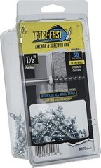 Hillman Borefast Drywall Anchors, Holds 50 Pounds in 1-1/2″, White