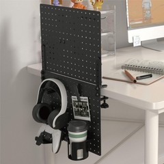 Clamp On Desk Pegboard 32″ x 12″ (Complete Kit)-No Drill Metal Desktop Privac…