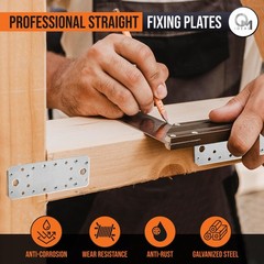 10 PCS Flat Joining Plates 5.51×2.17×0.08 Inch Heavy Duty Straight Perforated