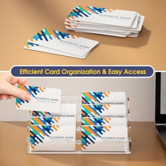 Acrylic Business Card Holder for Desk, Clear Desktop Business Card Display Stand