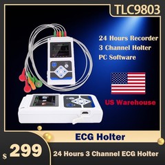3 Channel Dynamic EKG Holter 24 Hours with PC Software ECG Holter