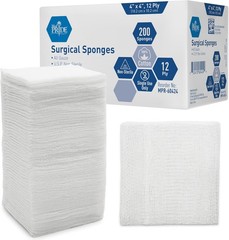 MED PRIDE 4”x 4” Gauze, 200 Surgical Sponges 12-ply 200 Count (Pack of 1)