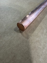 1″ Diameter Copper Rod x 24 Inches Long