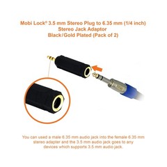 Mobi Lock 2pcs 3.5mm Plug to 6.35mm Socket – 1/8 to 1/4 in Stereo Audio Jack …