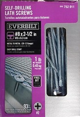 NEW! EVERBILT #8 2-1/2 in. Lath Self-Drilling Screw 1 lb.-Box (93-Piece)