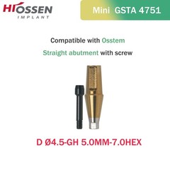 US Titanium Straight Transfer Abutment Fit Hiossen ET III MINI Regular Platform