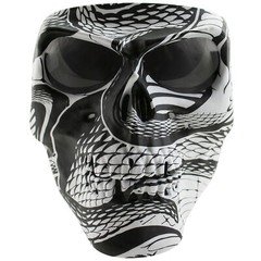Global Vision Skull Mask Motorcycle Full Face Riding Goggles w/ Smoke Lenses