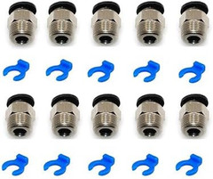 10PCS PC4-M10 Bowden Tube Coupler Male Straight PTFE Tube Push Pneumatic Connect