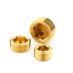 Brass Pipe Plug Male Thread Hexagon Internal Head Socket Fitting Brass Cap Bung