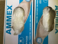 AMMEX Powder-Free Vinyl Exam Gloves, Medium, 100 ct, Dentistry Dental Lab