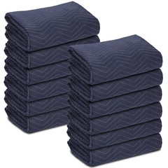 12 Pack 72×80″ Sturdy Professional Quality Quilted Black Moving Blankets