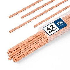 42 Pcs Brazing Rods 15 Percent Silver Solder Phos Copper Flat Welding Alloys
