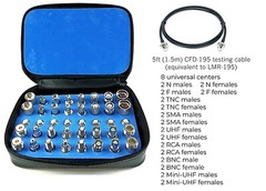 40pcs Universal RF Coaxial Adapter Kit N UHF Mini-UHF BNC TNC SMA RCA F+Cable