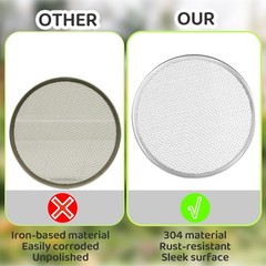 6 Pack Sprouting Jar Lids – 304 Stainless Steel Screen Filter Strainer Lid for