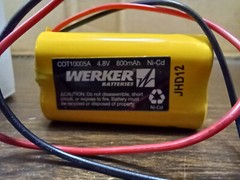 COT10005A – WERKER EMERGENCY EXIT SIGN BATTERY – 4.8V, 800mAh Ni-Cd 2-pcs. *NEW
