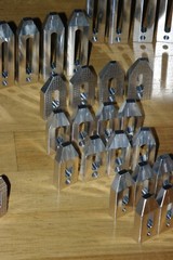 SET OF 2 ADJUSTABLE LOW PROFILE VISE STOPS WITH WRENCHES MACHINIST TOOL
