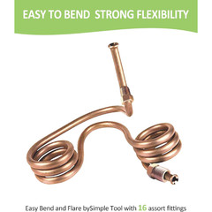 25 Ft. 3/16 OD Copper Nickel Brake Line Tubing Coil and Fitting Kit, 25 Ft of 3