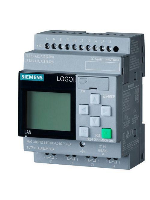 Siemens 6ED10521MD000BA8 LOGO 8 Logic Controller 12/24VDC 8DI 4DO
