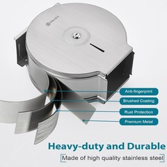Commercial Jumbo Toilet Paper Dispenser with Shelf, 304 Stainless Steel 9” Roll