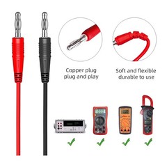 Cleqee 1000V 15A Test Leads Banana Plug Alligator Clip Pure Copper Cable Japan
