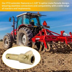 Upgraded PTO Extender Adapter for Tractor, 1-3/8″ & 6 Spline Female & Male 70HP