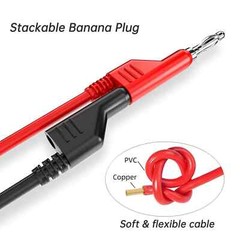 5PCS 1000V 15A 4mm Copper Banana Plug to Plug 1M Multimeter Test Leads PVC Cable