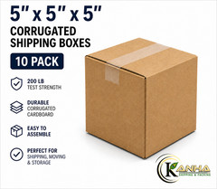 5x5x5 Corrugated Shipping Boxes 10 Pack 200 lb. Test Heavy Duty Cardboard Box