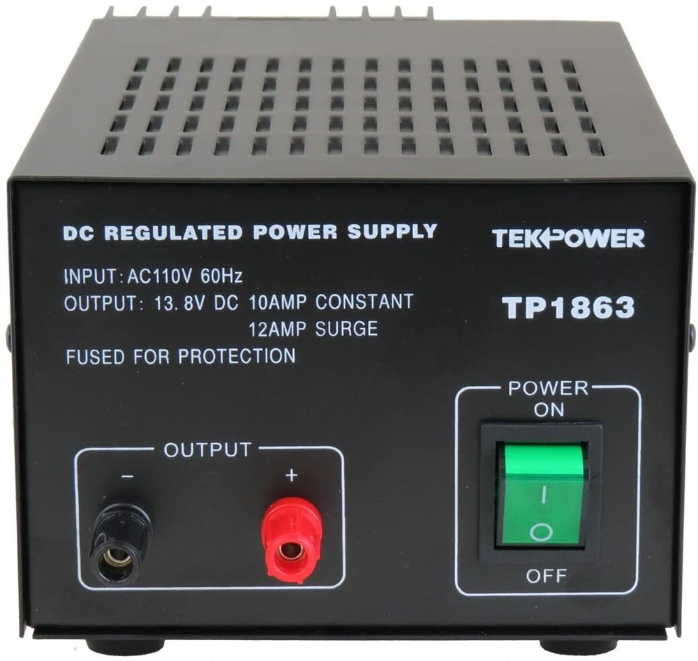 TekPower TP1863 12 Amp DC 13.8V Regulated Power Supply with Fuse Protection
