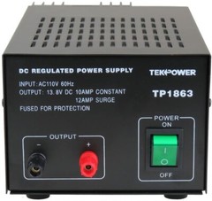 TekPower TP1863 12 Amp DC 13.8V Regulated Power Supply with Fuse Protection