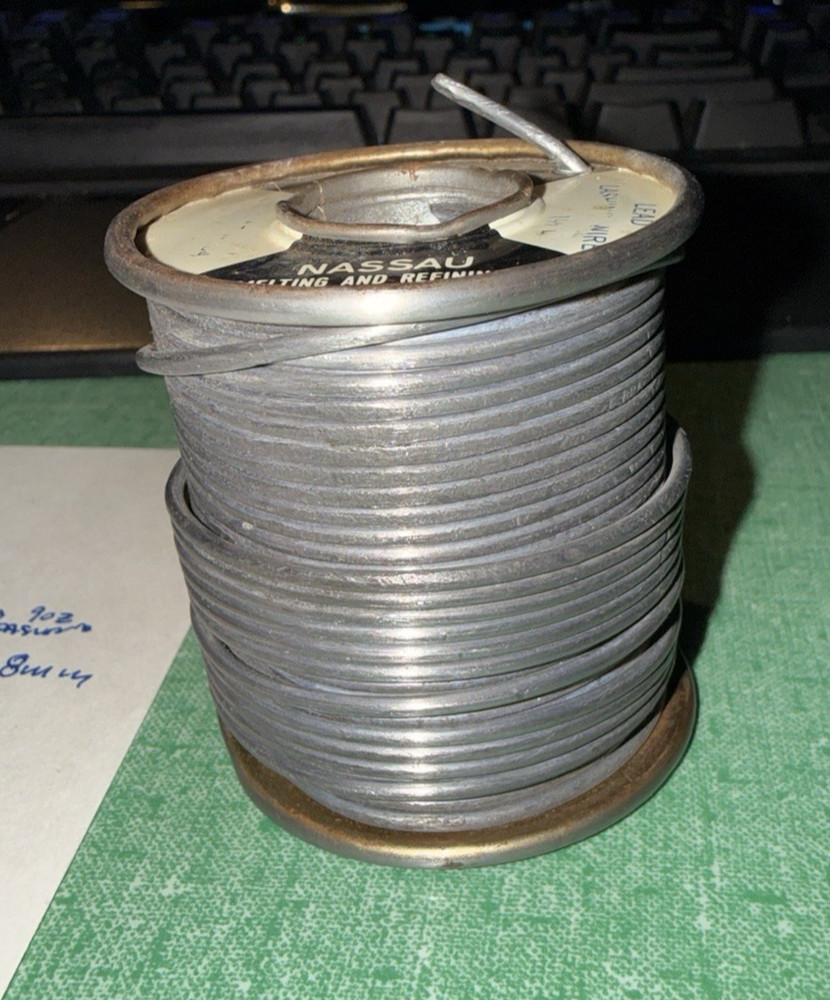 1.5 lbs Nassau Smelting & Refining Co, Rosin Core Solder Lashing wire #n3