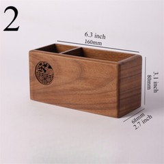 1pcs Wood Pen Holder Box Chinese Style Office Wooden Desktop Organizer Box