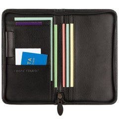 Day-Timer Armorhide Leather Zippered Planner Cover, Black, 3.5″x6.5″