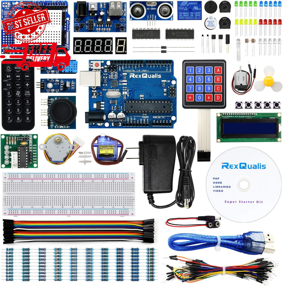 Super Starter Kit Based on Arduino UNO R3 with Tutorial and Controller Board Com