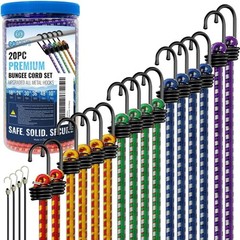 Assorted Lengths Heavy-Duty Bungee Cords – 20 Pcs for All Your Securing Needs