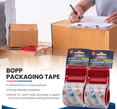 12-Rolls Packing Tape with Dispenser Ultra-Clear BOPP Small Rolls For Shipping