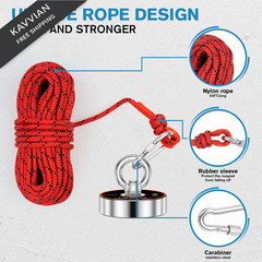 FINDMAG Magnet Fishing Kit, 2.95 inches(75mm)-700lb, Rectangular Toolbox