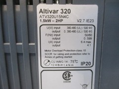 SCHNEIDER ELECTRIC ATV320U15N4C 380-480V 6.4A UNMP