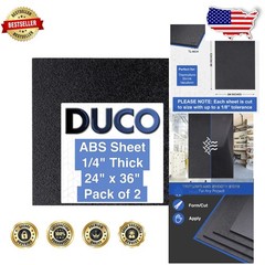 1/4″ ABS Sheet 24×36″ Black Textured Matte – Heat Moldable 2pk