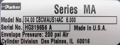 NEW PARKER 04.00-CBCMAUS14AC-8.000 PNEUMATIC CYLINDER 0400CBCMAUS14AC8000