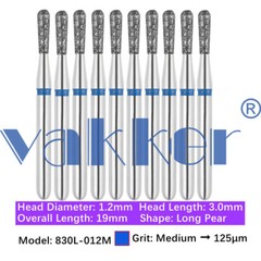 10pc Diamond Burs Shape Barrel Wheel Pear Fine Medium Coarse