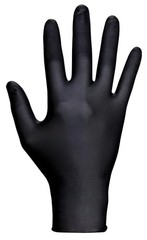 Large Pack of 100 Black Nitrile Gloves Powder Free Latex Free Textured Grip