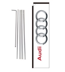 Audi Dealership 15′ Advertising Rectangle Banner Flag Kit with pole+spike