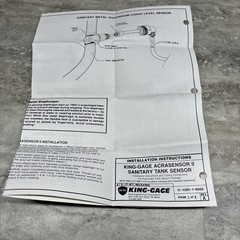 King Gage K-1060-1-8999 7904-1 Sanitary Metal Diaphragm Liquid Level Sensor, New